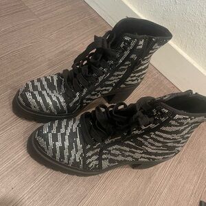 Stylish Black and Silver Women's Boots